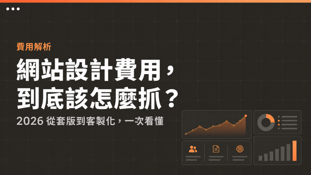 2026網站設計費用行情總覽圖,套版網站、半客製化網站、全客製化網站價格區間比較